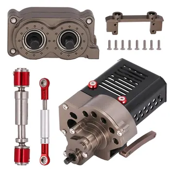 

CNC Metal Front Motor Gearbox Transmission Box+Case+Shaft+Steering Rod+Bracket for Axial SCX10 90046 1/10 RC Crawler Car Accs