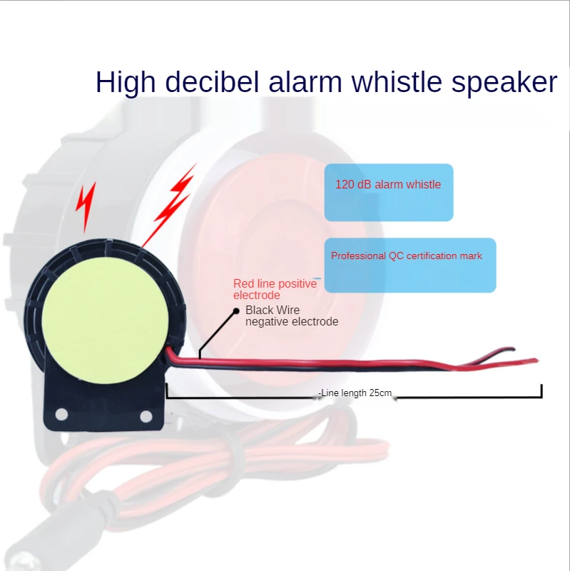 220v Buzzer Alarm Tweeter Anti-theft Alarm Piezoelectric Siren Waterproof led warning lights