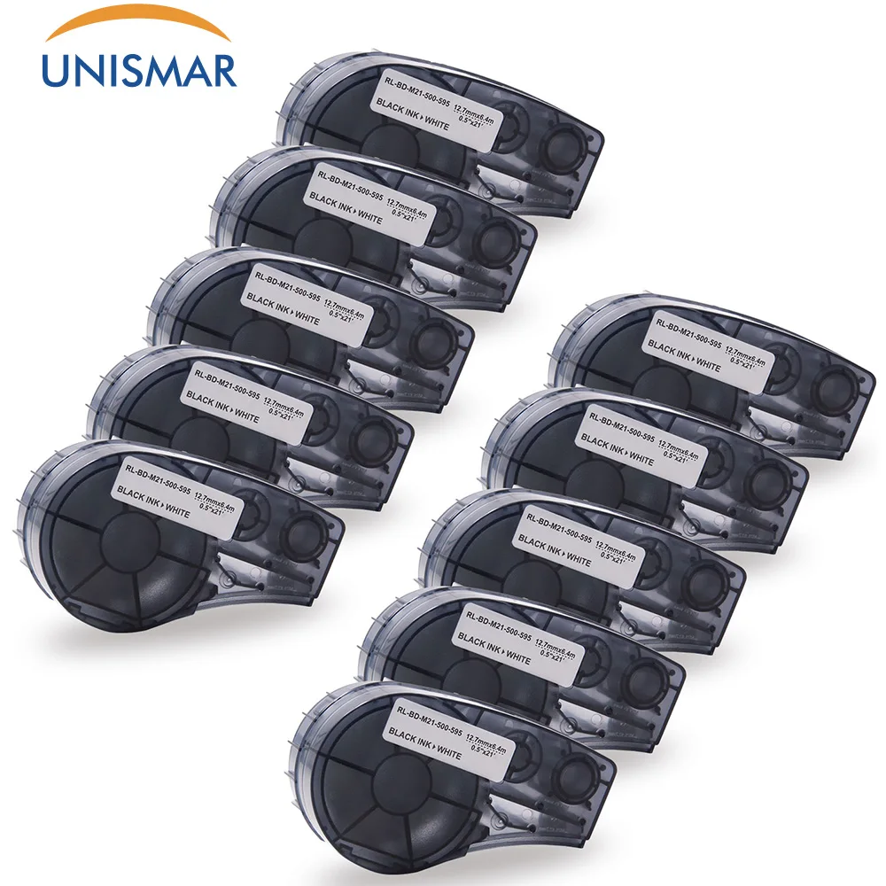 

Unismar 10PCS Vinyl High Adhesion Labels Tapes M21-500-595 Compatible for Etiquetadora Brady BMP21-plus IDPAL LABPAL Label Maker