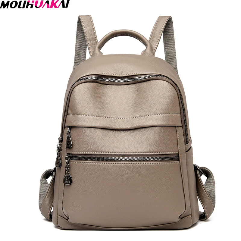 

Women Backpack leather Anti Theft Female Backpacks Multifunction Shoulder Bag For Teenagers Travel School Casual Bags Sac A Dos