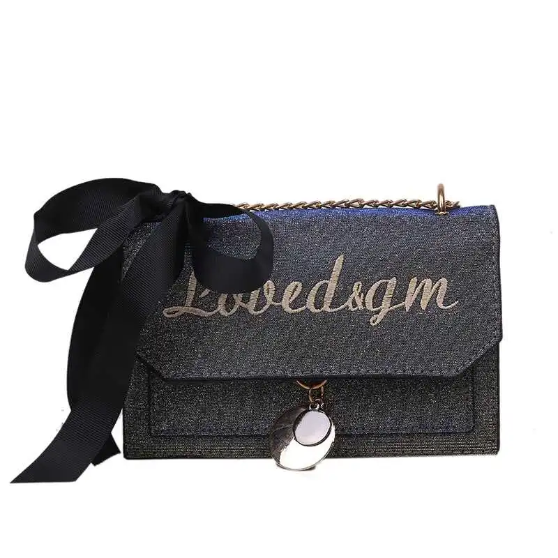 

Small bag female 2020 new trendy Korean version messenger bag letter sequin chain casual bag shoulder bag