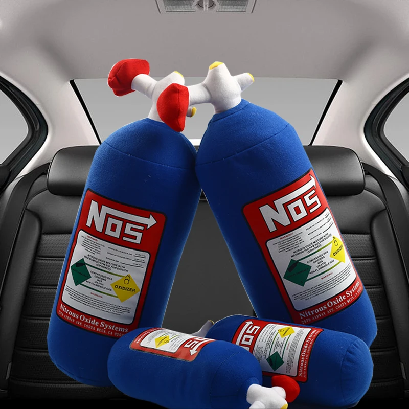 

JDM NOS bottle backrest plush toy turbocharger travel car lean back cushion decoration back seat Hellaflush Rest