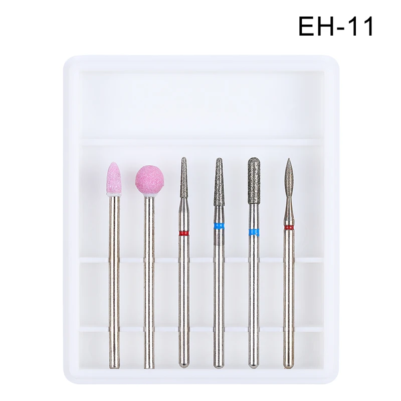 6PCS Ceramic Diamond Nail Drill Bits Set Tungsten Carbide Milling Cutter Manicure Pedicure Gel Remover File Electric Machine Bit - Цвет: 11