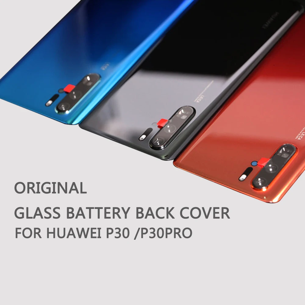 Оригинальная Задняя крышка батареи для huawei P30 Pro задняя крышка стеклянная батарея с объективом камеры Замена для huawei P30 задняя крышка корпуса