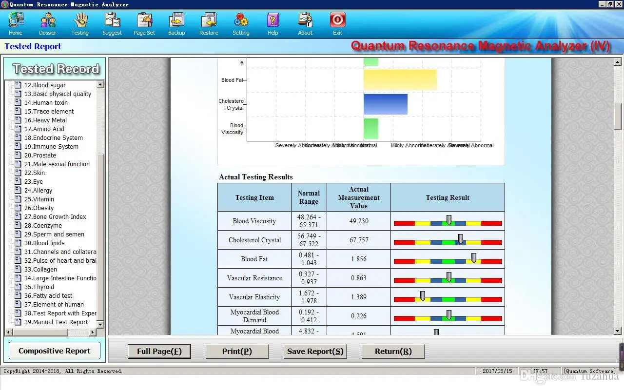 2025 New 62 Reports Quantum Resonance Magnetic Analyzer with Pressure Function Body Health Analysis Version 6.4.12 5