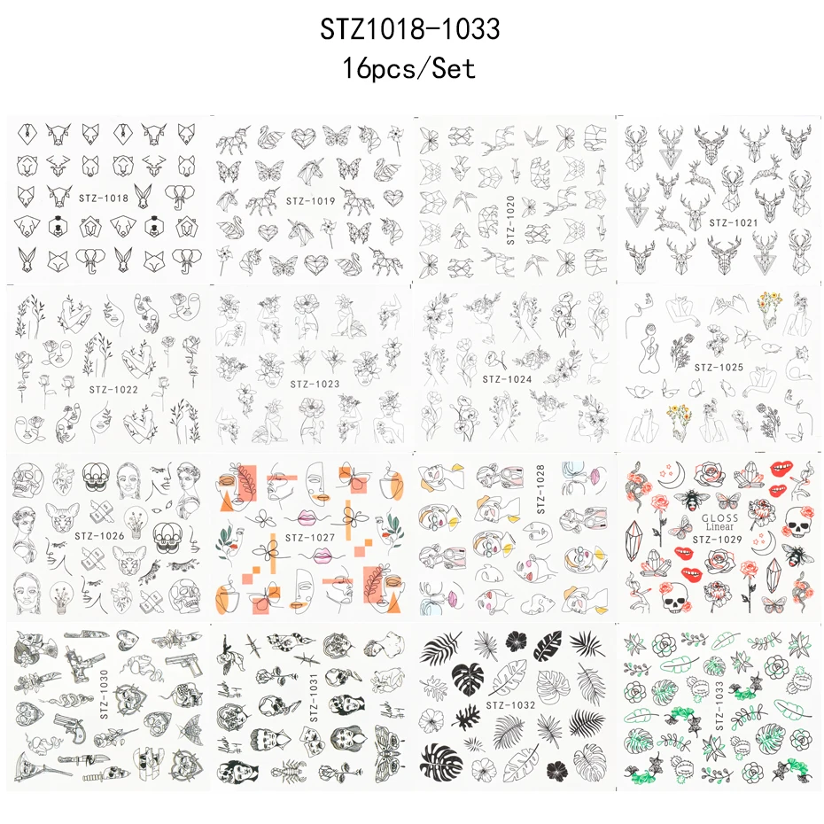 STZ1018-1033 nail stickers