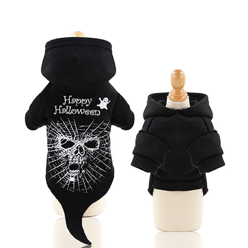 

HEYPET Pet Dog Clothes Halloween Funny Winter Jacket Dog Halloween Costume Outfit for Small Dogs Cat Clothes Horror Black Skull