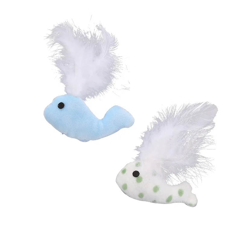 Catnip Cute And Soft Whale Toy Feather Plush Pet Catmint Toy Plush Whale Soft Doll Children Girls Doll Home Decoration