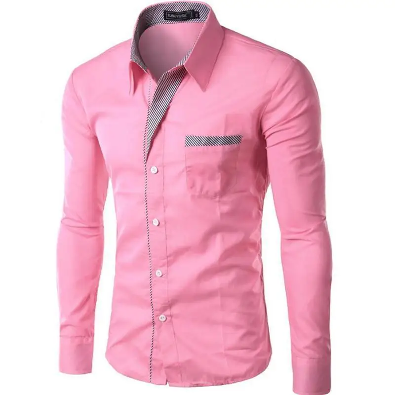 2020 горячая Распродажа Новая мода Camisa Masculina рубашка с длинным рукавом мужская