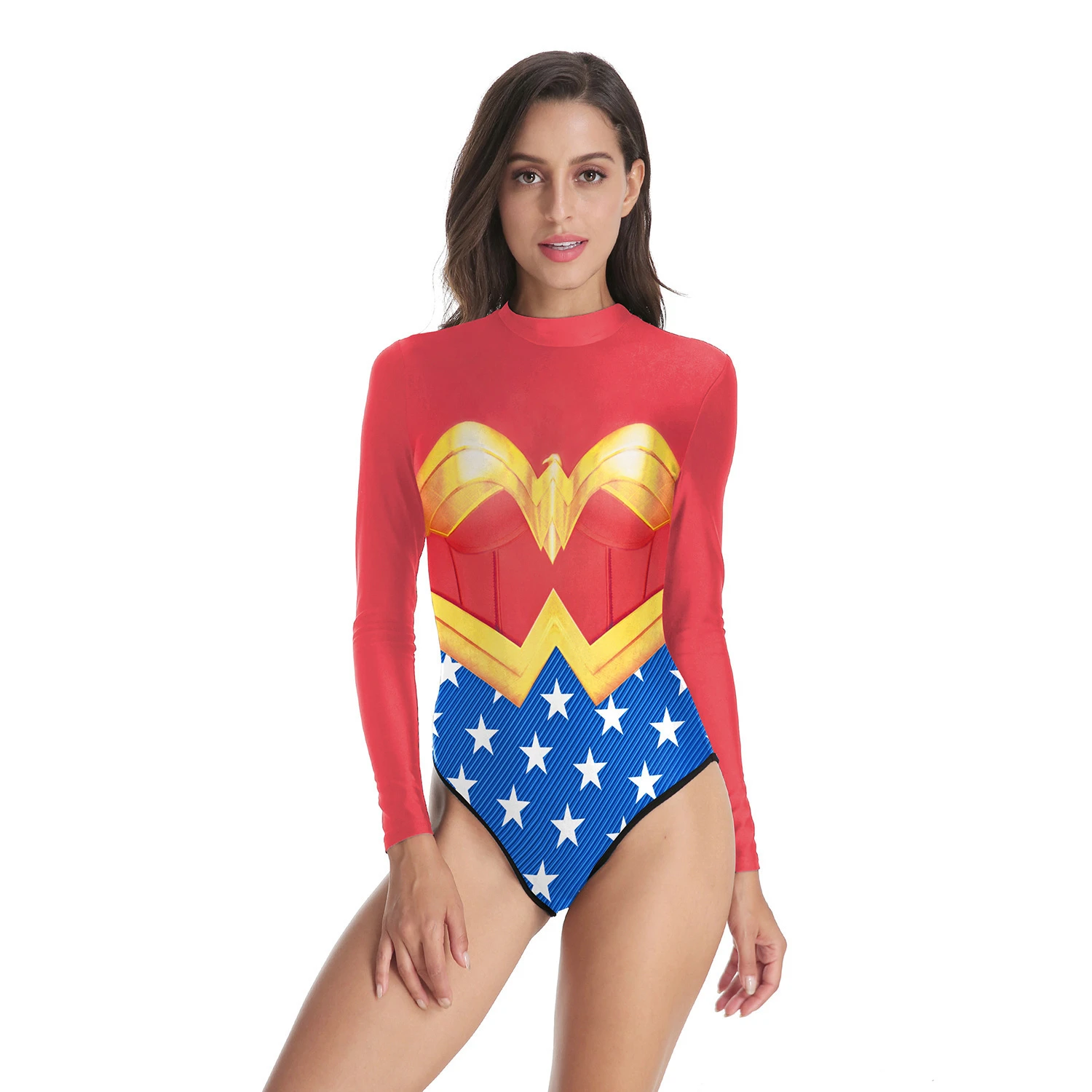 Maillot De Bain Wonder Woman Maillot de bain une pièce pour femmes, Sexy Wonder Girl, Costume de  Cosplay, combinaison de super héros, body, manches longues, short, Bikini  de fête d'halloween | AliExpress