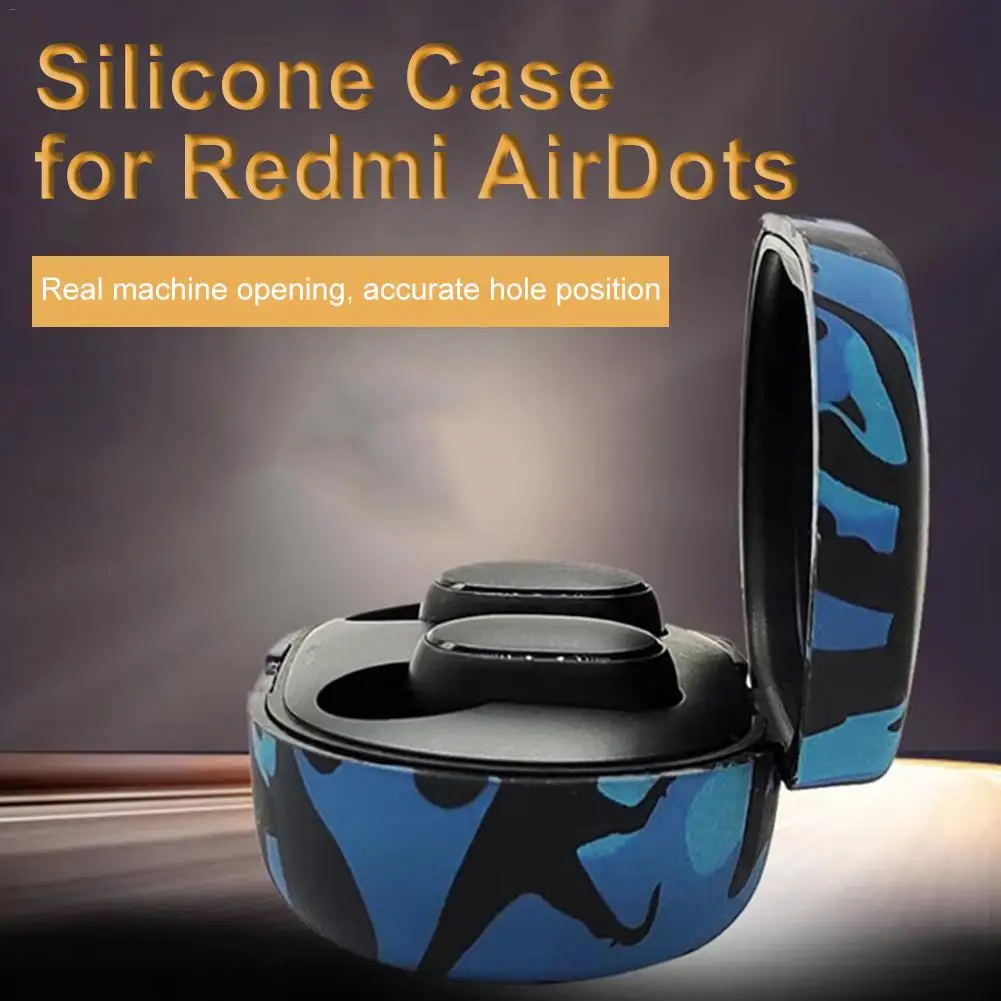 Чехол для наушников для Redmi Airdots True Blue беспроводной Силиконовый Чехол ударопрочный Камуфляжный корпус