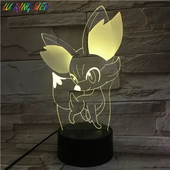 

Pokemon Go Fennekin Figure LED Night Light for Children Home Decorative Lamp Colorful Night Light Table Lamp LED Fennekin