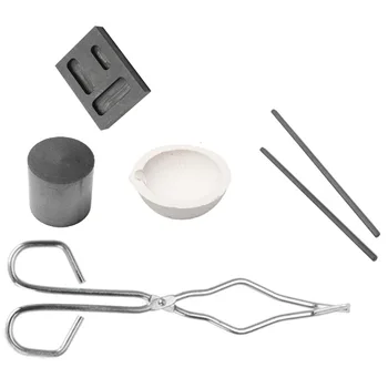 

6Pcs Graphite Crucible Set,Gold Silver Ingot Mold Set Jewelry Design Repair Tool Including High Purity Graphite Crucible