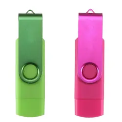 2 шт USB мини-карта памяти 16 ГБ USB 2,0 флэш-накопитель OTG для удобного ПК, розовый красный и зеленый