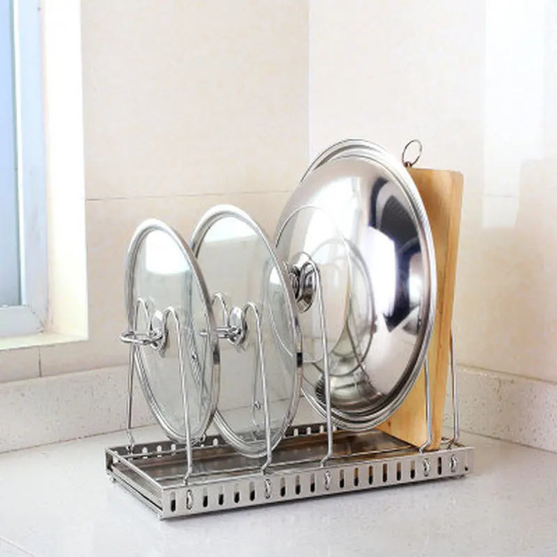 Ceny Patelnia ze stali nierdzewnej pokrywka pokrywka stojak uchwyt łyżki kuchenka organizator przechowywanie łyżka do zupy spoczywa akcesoria kuchenne ze stali nierdzewnej