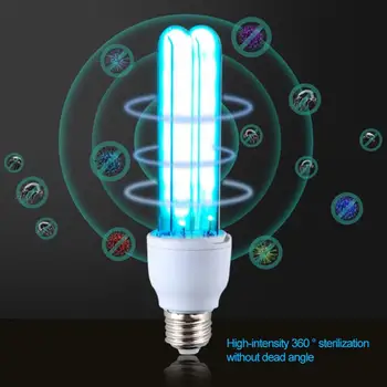 

26W E27 Ultraviolet LED Micro Ozone Disinfection Lamp UVC Quartz UV Light Tube Bulb Ultraviolet Lamps+Lamp Holder US EU Plug