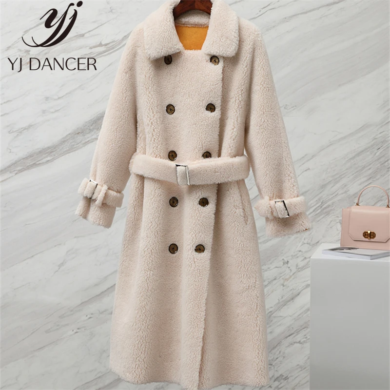 

Winter New Grain Sheep Shearing Coat Female 2019 Long Section Faux Wool Fur Composite Fur One Long Sleeve Warm Fur Coat H00856