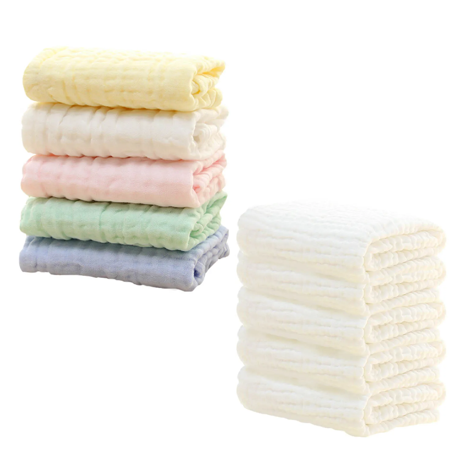 Absorvente de Água Algodão Macio Crianças Bebê Recém-nascido Musselina Arroto Panos Rosto Suor Limpar Pano 30x50cm 5 Pçs 2 Cheap Toalhas