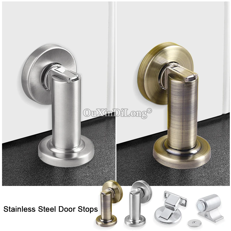 

BRAND NEW 2PCS Stainless Steel Powerful Magnetic Door Stops Stopper Invisible Door Holder Catch Doorstops
