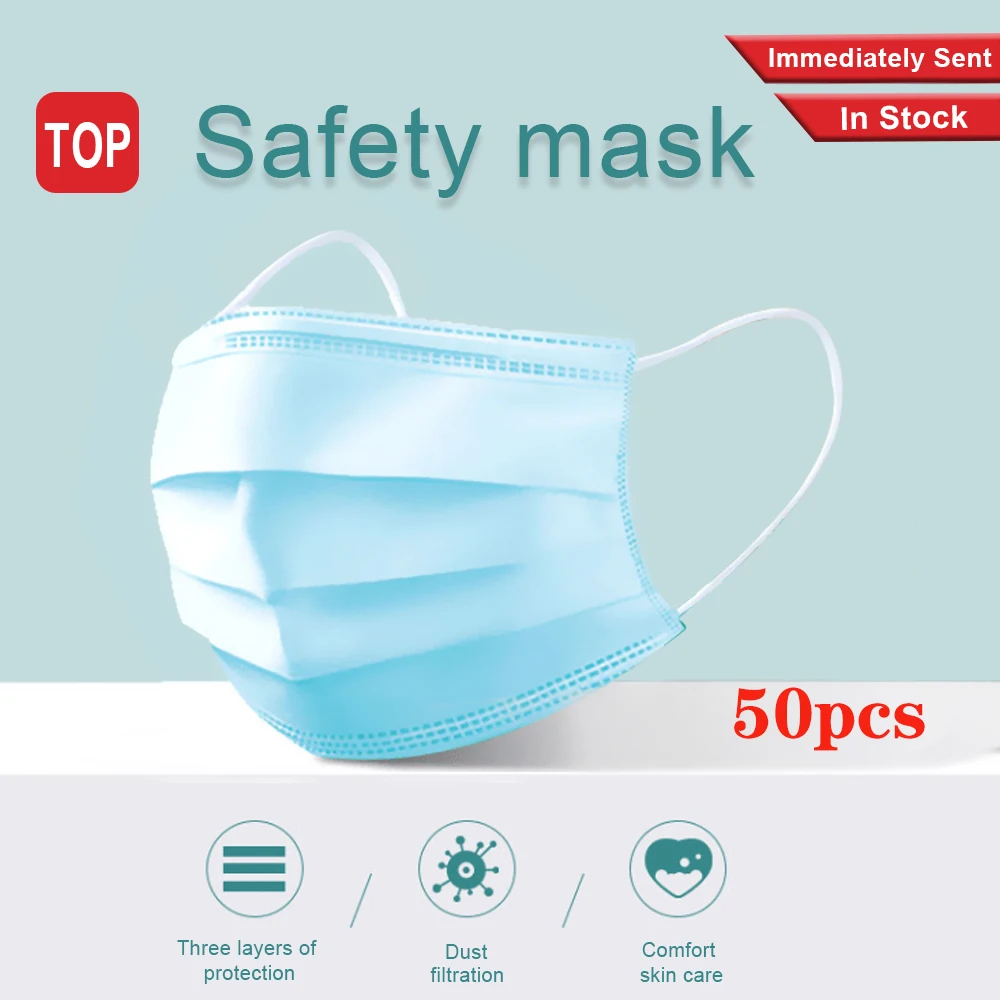 

20 pcs/Bag 3 Layer Non-woven Dust Mask Thickened Disposable Mouth Mask Features as KF94 FFP2