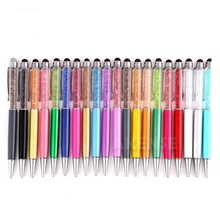 Цветной 2 в 1 Кристальный емкостный сенсорный Стилус Шариковая ручка для Ipad IPhone Xs max XR X 8 htc samsung телефонов 100 шт./лот