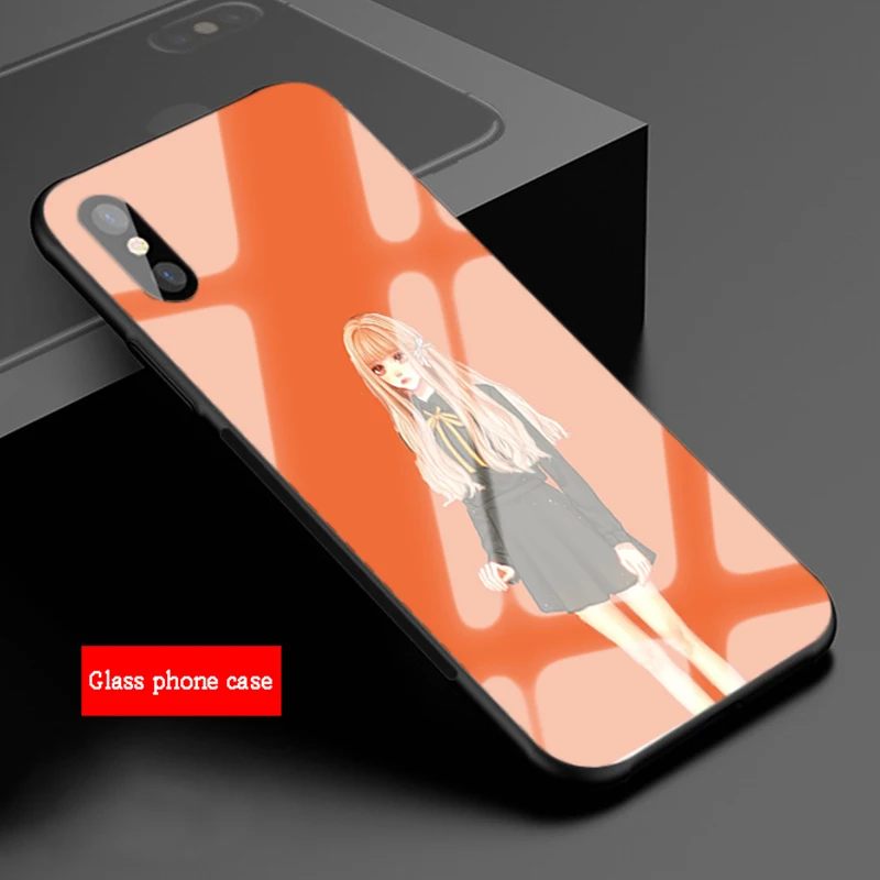 Anime Gir Kính Cường Lực Điện Thoại Dành Cho Iphone 12 11 Pro Max 5 6 7 8 PLUS X XS XR XSMax Vỏ 12Pro Bao Vỏ clear phone cases Cases For iPhone