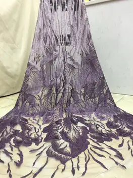 

2020 African Lace Fabric Pink Nigerian Lace Fabric Bridal purple High Quality Velvet Net Tulle Lace Fabric For Wedding Party