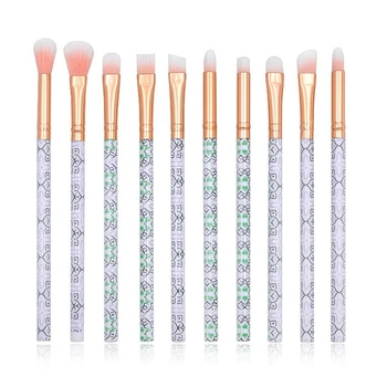 

New 10 Marbling Eye Makeup Brushes Fiber Hair Eye Shadow Eyebrow Brush Plastic Handle Beauty Makeup Tools