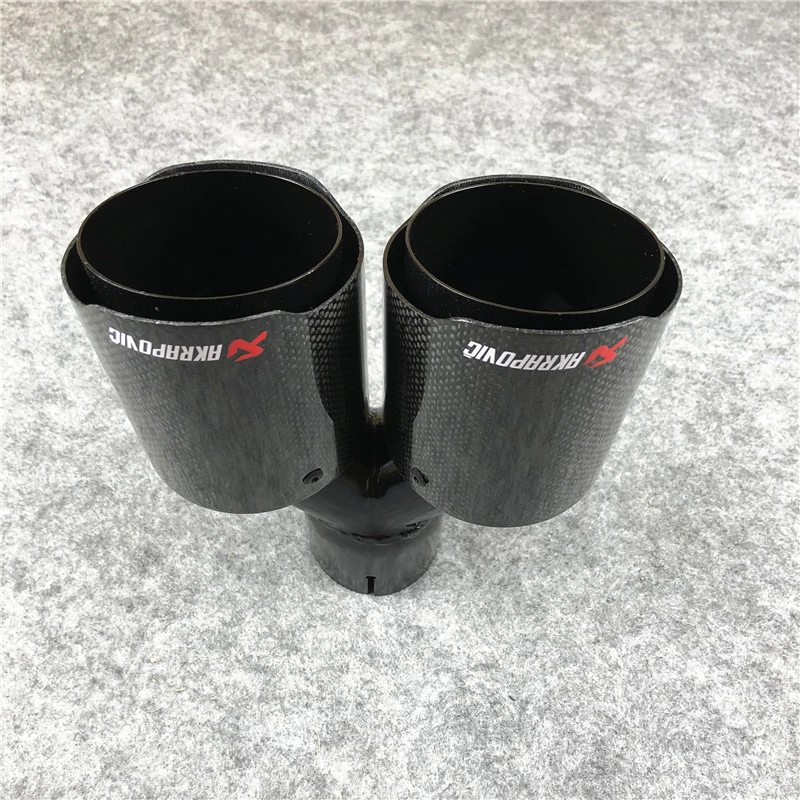 1 шт. Akrapovic глянцевый/матовый карбоновый выхлопной двойной наконечник автомобильный глушитель двойные трубы для выхлопной системы Двойные наконечники автомобильные аксессуары