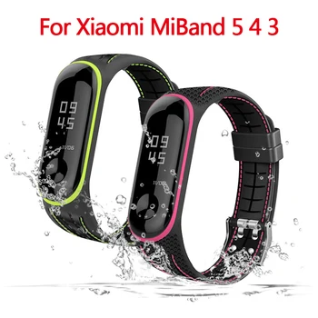 

Sport Silicone Strap Bracelet For Mi Band 5 4 3 Replacement Wristband for xiaomi miband 4 3 5 Smart Watch Bracelet Accessories