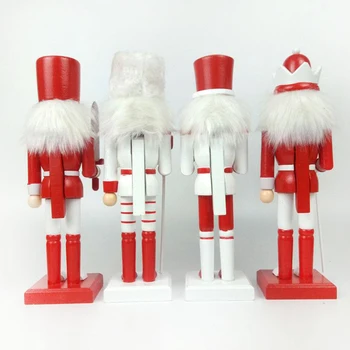 

4pcs Traditional Wooden Nutcracker Festive Christmas Decor 10" Tall for Tables