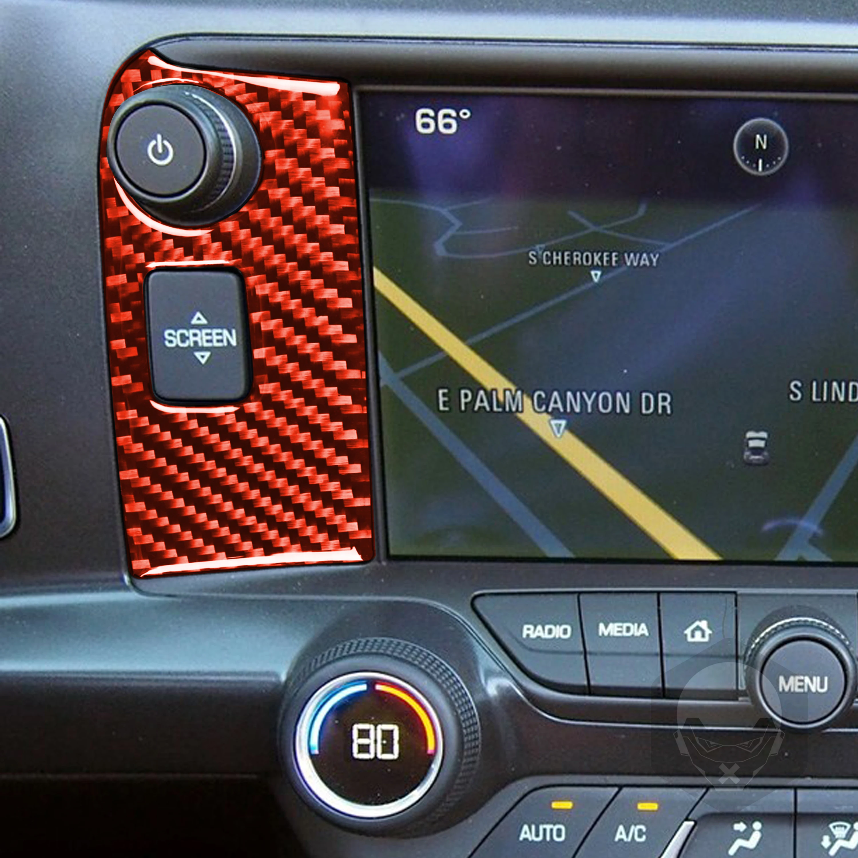 

Автомобильная панель с GPS-навигацией из натурального углеродного волокна, защитные наклейки на раму экрана для Chevrolet corvette C7 2014-2019