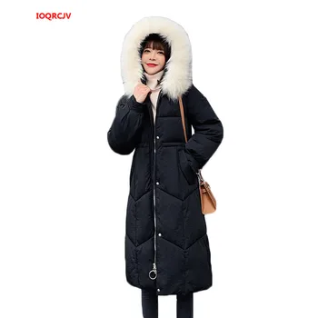 

Long Women Fur Winter Jacket 2019 New Fashion Slim Cotton Padded Warm Thicken Ladies Coat Long Coats Parka Womens Jackets W1408