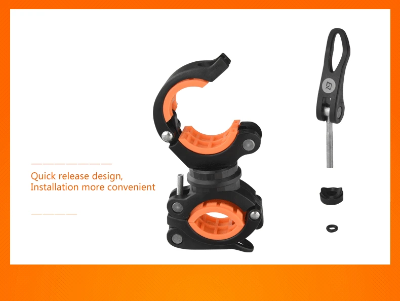 Flash Deal ROCKBROS Cycling Bike Rotating Light Double Holder LED Front Flashlight Lamp Pump Handlebar Holder Bicycle Accessories, 4 Colors 6