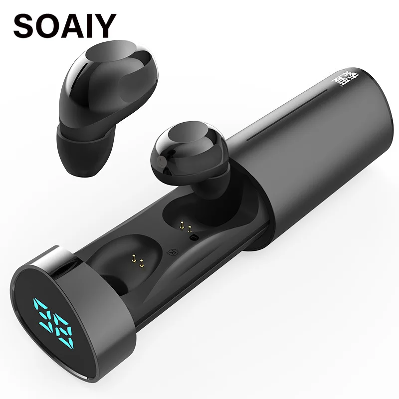 

SOAIY F3 5.0 Bluetooth Gaming Headset Siri Smart AL Assistant Earphone Stylish True Wireless TWS Earphones with Built-in Mic