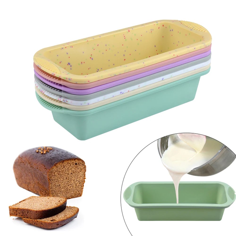 Rectangle Non-stick Loaf Silicone Bakeware Pan Toast Bread Cake Baking Mold WT 