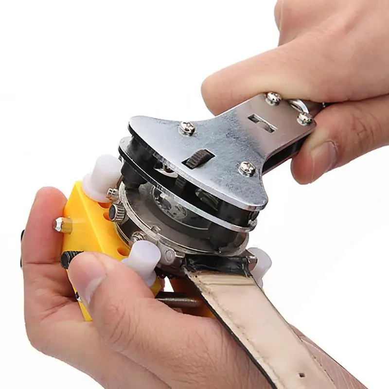 

Watch Case Opener Set Remover Rear Cover Opening Devices Kit Battery Changing Tool with Storage Box Watch Repairing Tool