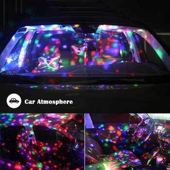 

LED USB Mini Voice Activated Crystal Magic Ball Led Stage Disco Ball Projector Party Lights Flash DJ Lights For Home KTV Bar Car