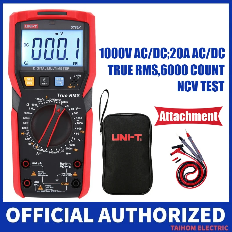 

UNI-T UT89X Professional Digital Multimeter True RMS NCV 20A Current AC DC Voltmeter Capacitance Diode Resistance Tester