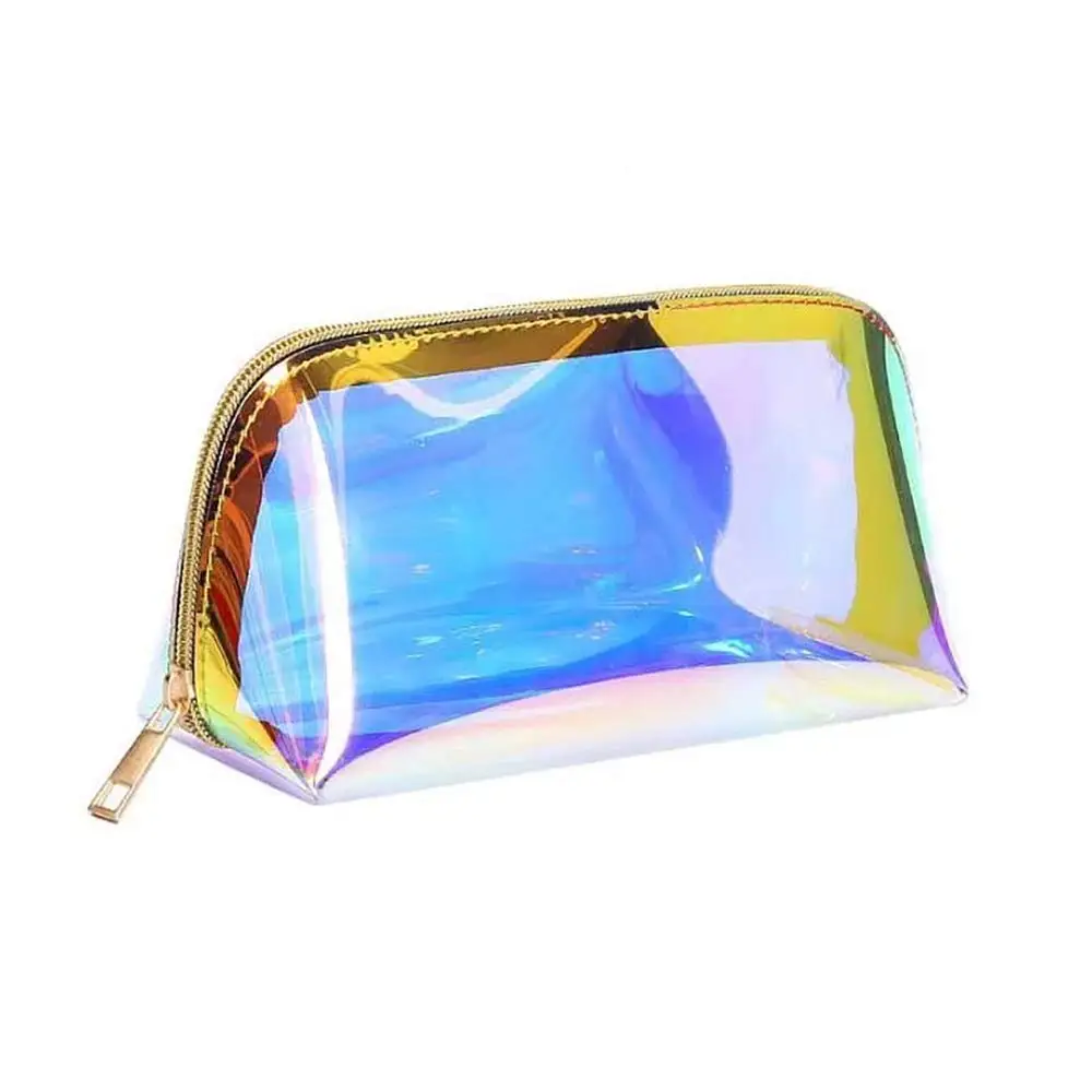 iridescence Голографическая косметичка, прозрачная, стильная, красочная, косметическая, водонепроницаемая, TPU, сумка для хранения, большая емкость, сумочка для туалетных принадлежностей - Цвет: iridescence