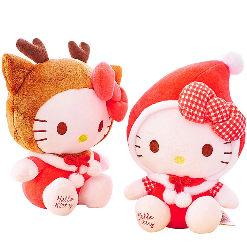 Sanrio Kitty Косплей Рождество Лось красная одежда Большой Hello Eyes плюшевая набивная