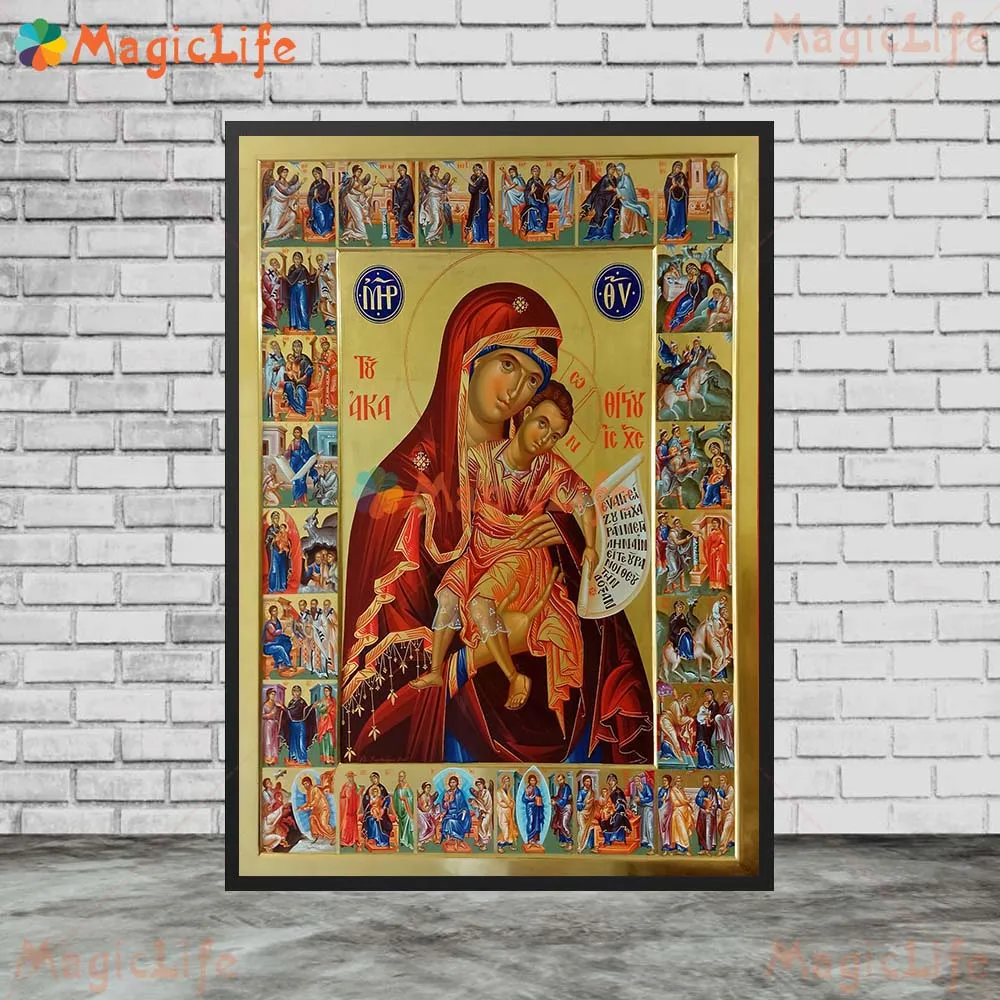 Nordic Style Jesus Crucifixion Canvas Wall Art for Living Room Decor (Unframed)