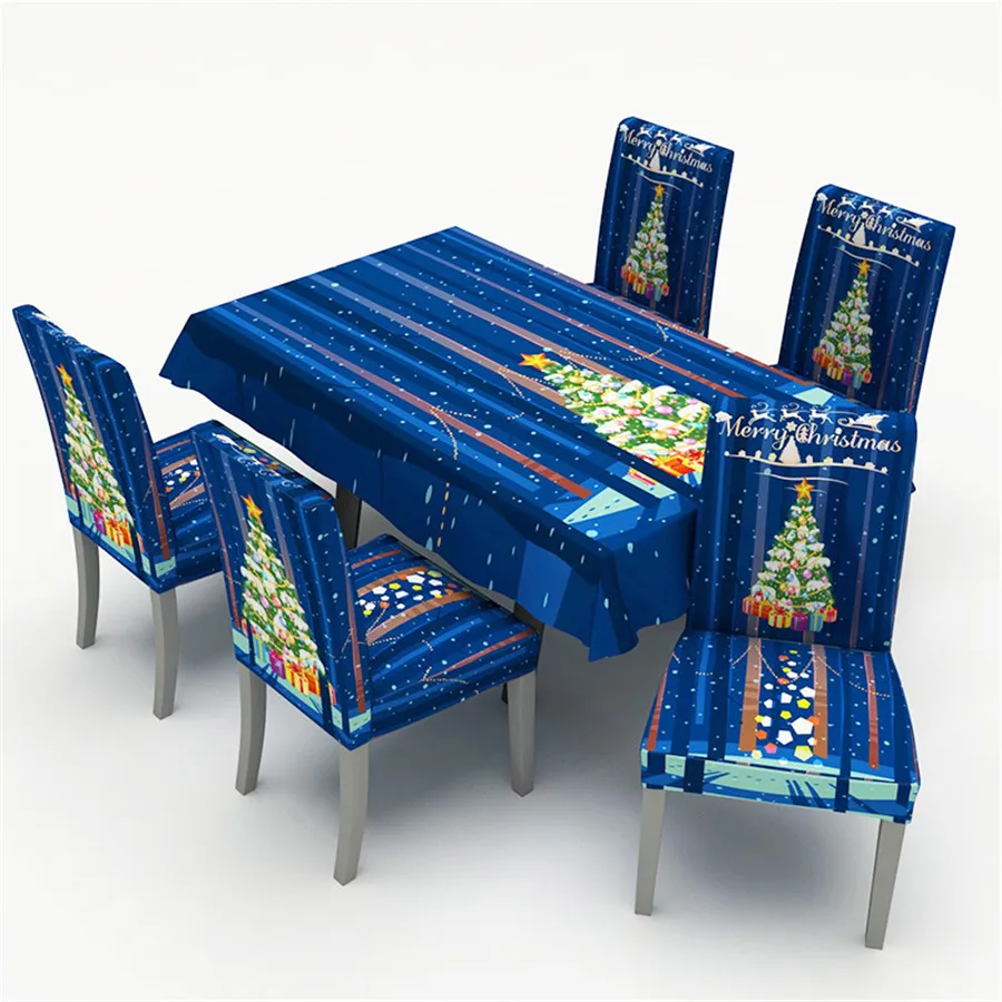 

2020 New Year Christmas Decorations for Home Hotel Restaurant Christmas Style Simple and Modern Tablecloth Chair Cover Wholesale
