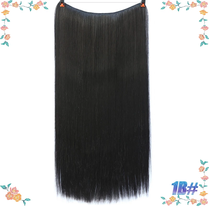 AILIADE женские невидимые рыбий линии волосы для наращивания длинные натуральные прямые волосы термостойкие синтетические волосы 22 дюйма - Цвет: P4/27