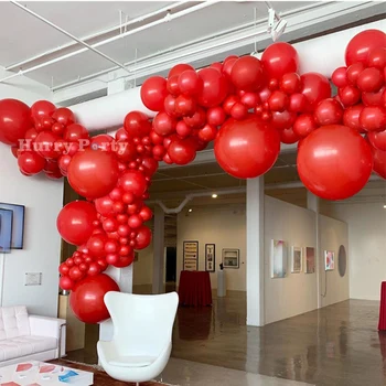 

146pcs 5/10/12/18inch Red Balloon Birthday Party Decorations Adult Couple Wedding Engagement Party Decor Globos Background Wall
