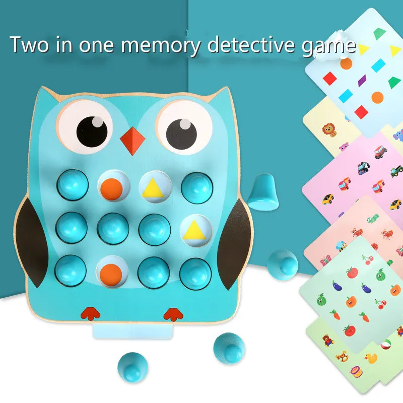 

High Quality Wooden Children's Educational Toys Memory Hand Eye Training Two In One Memory Detective Game Toys Party Game Toy
