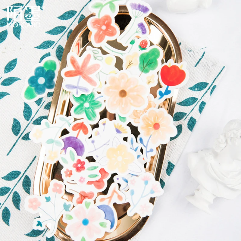 

46pcs Spring Flower stickers box Decoration Sticker DIY Diary Letter Album Sticky Label