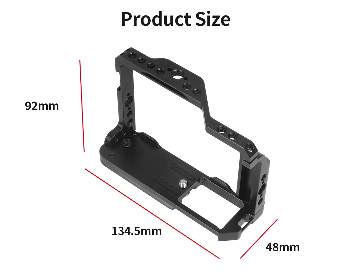 Aluminium-Kamerakäfig für Fuji X-E4 XE4 Passgenauer Rahmengriff mit Cold Shoe Arri-Halterung Handgriff Armband Licht- und Monitorhalter – Detail 1