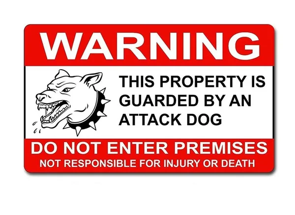 Beware Attack Dog Retro tin sign nostalgic ornament metal poster garage art deco bar cafe shop | Дом и сад