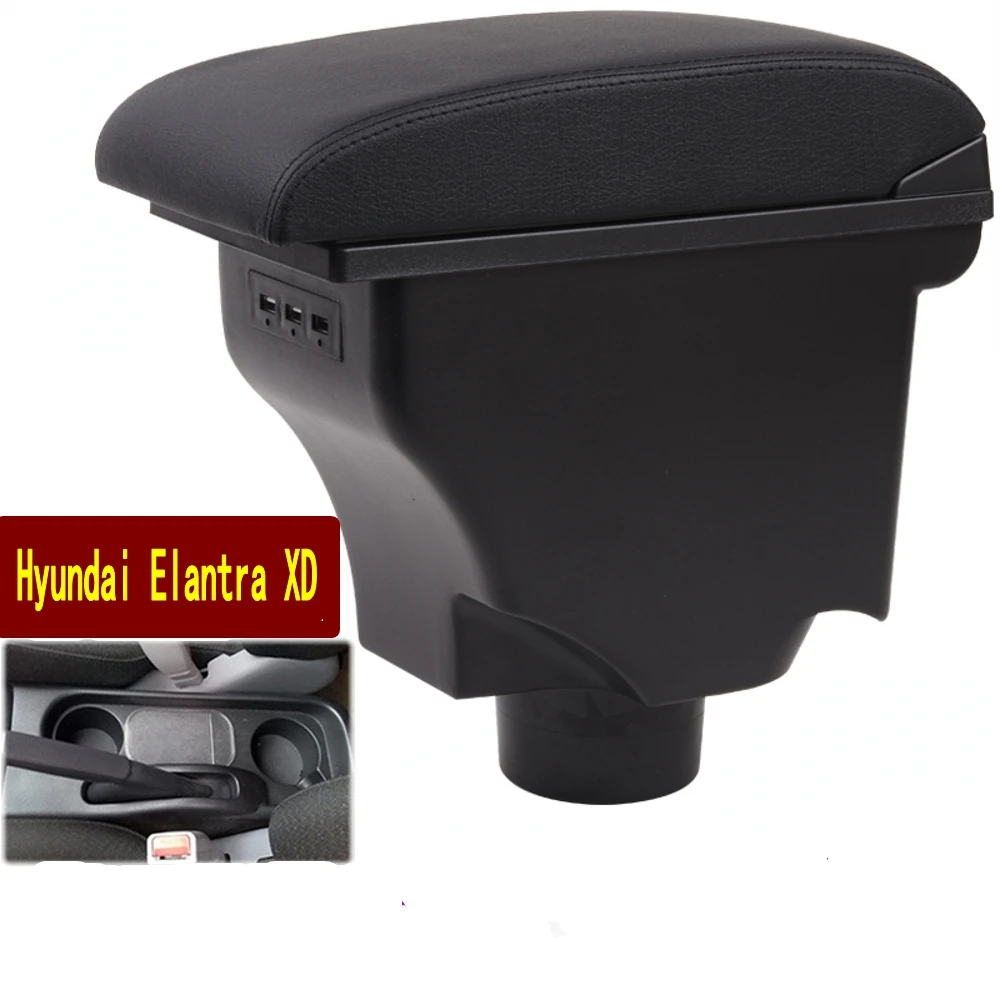 

For Hyundai Elantra XD armrest box central Store content Storage box with cup holder USB interface